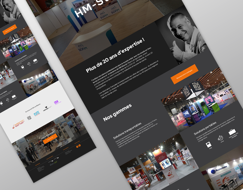 Thumbnail of a web design project about stands maker.